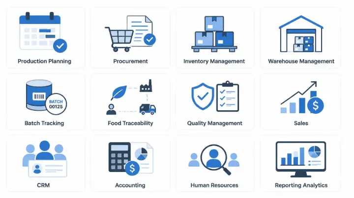 ERP modules altogether in one image