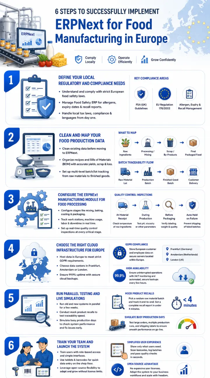 6 Steps to Implement Food ERPNext in the UK & Europe
