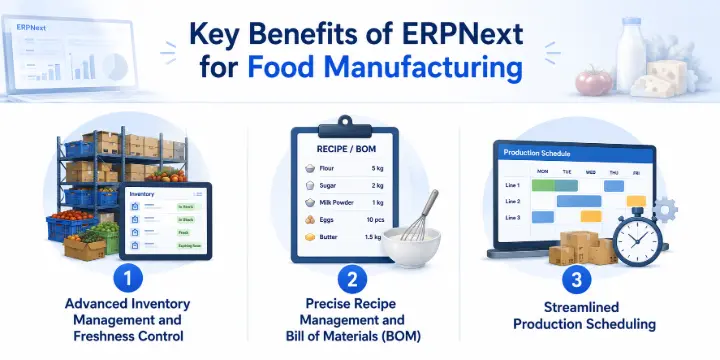 key benefits of ERPNext for food manufacturing