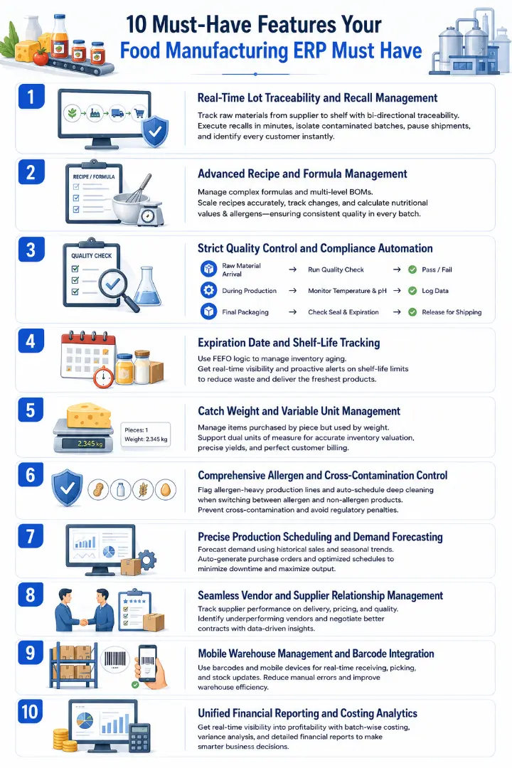 10 Must have features your food manufacturing erp should have