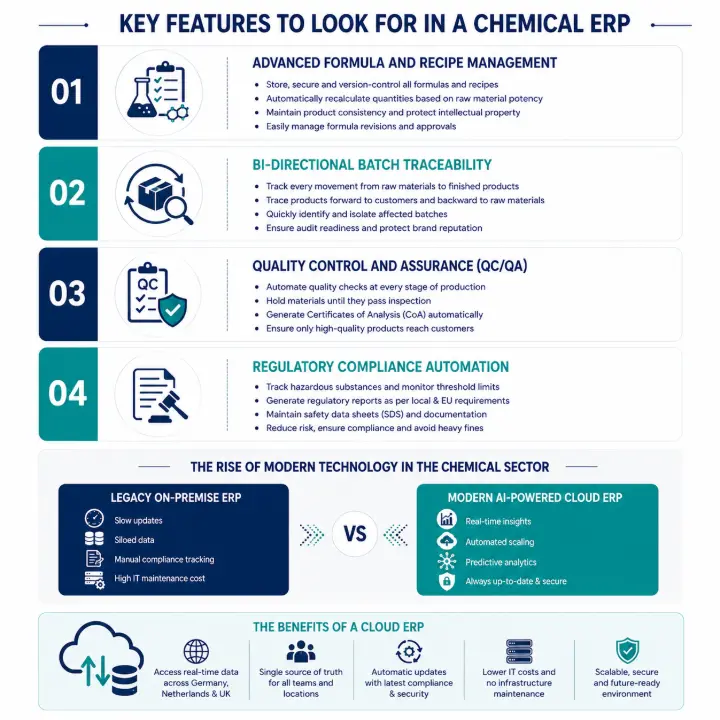 Key features, benefits of using chemical erp software in UK & Europe