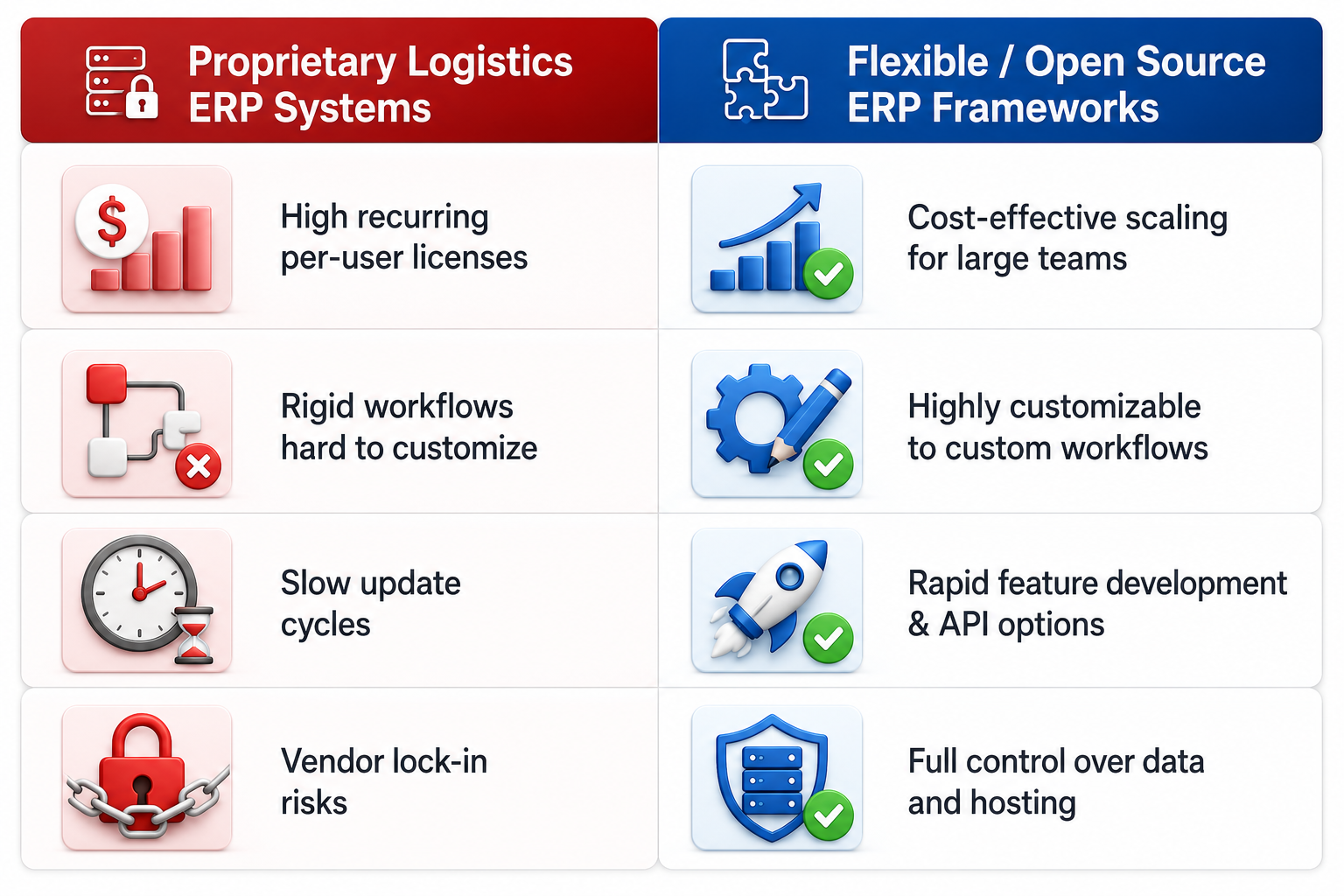Open Source vs. Proprietary Logistics Software